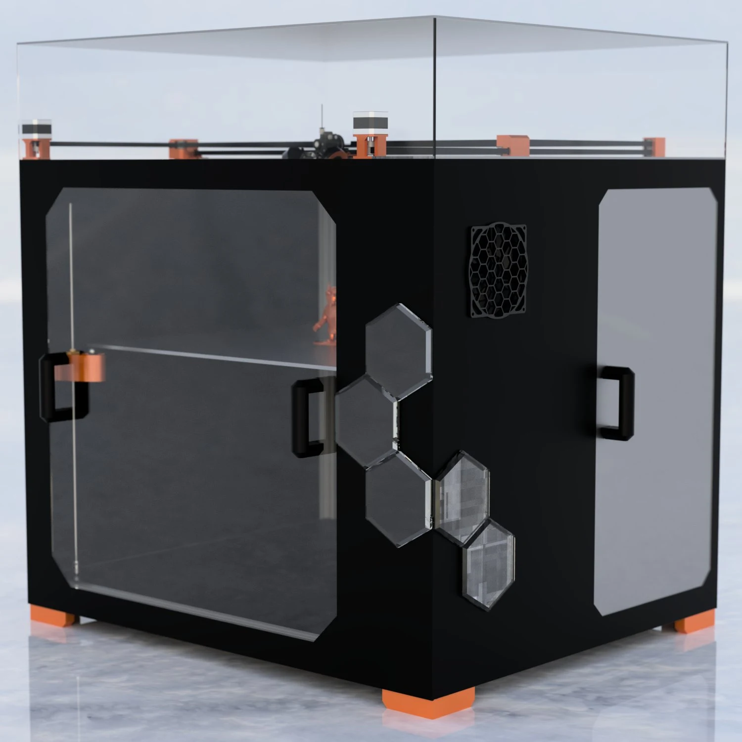 Ymir CoreXY enclosure render (Jun 2021) – original CoreXY design (2020–2021)