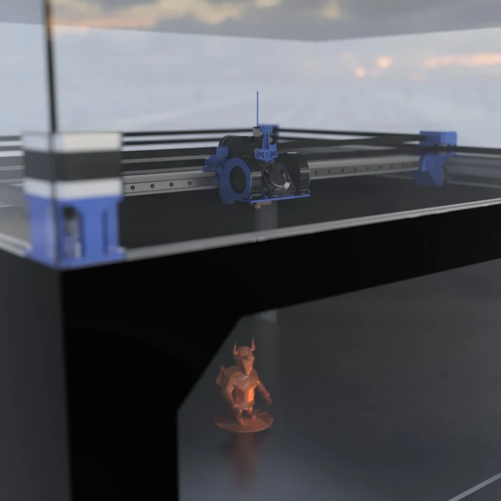 Ymir hotend assembly render with Mjolnir (Jul 2021) – original CoreXY design (2020–2021)